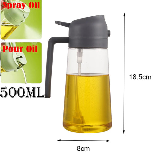 2in1 500ml Plastic Spray Oil Sprayer Bottle Spray Oil Dispenser Oil