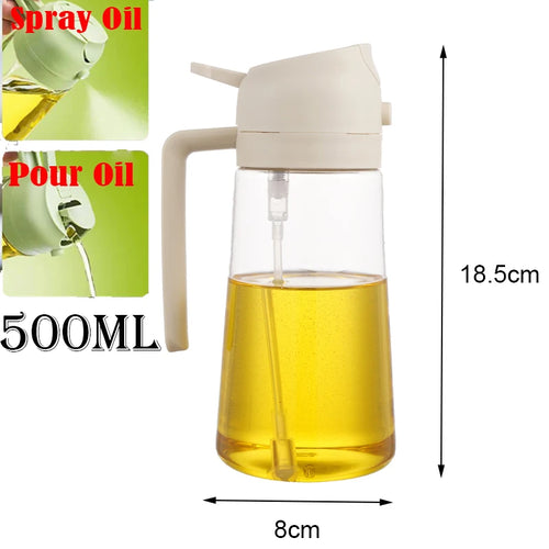 2in1 500ml Plastic Spray Oil Sprayer Bottle Spray Oil Dispenser Oil