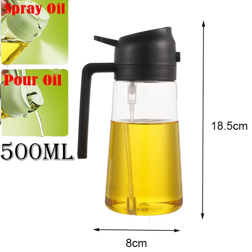 2in1 500ml Plastic Spray Oil Sprayer Bottle Spray Oil Dispenser Oil