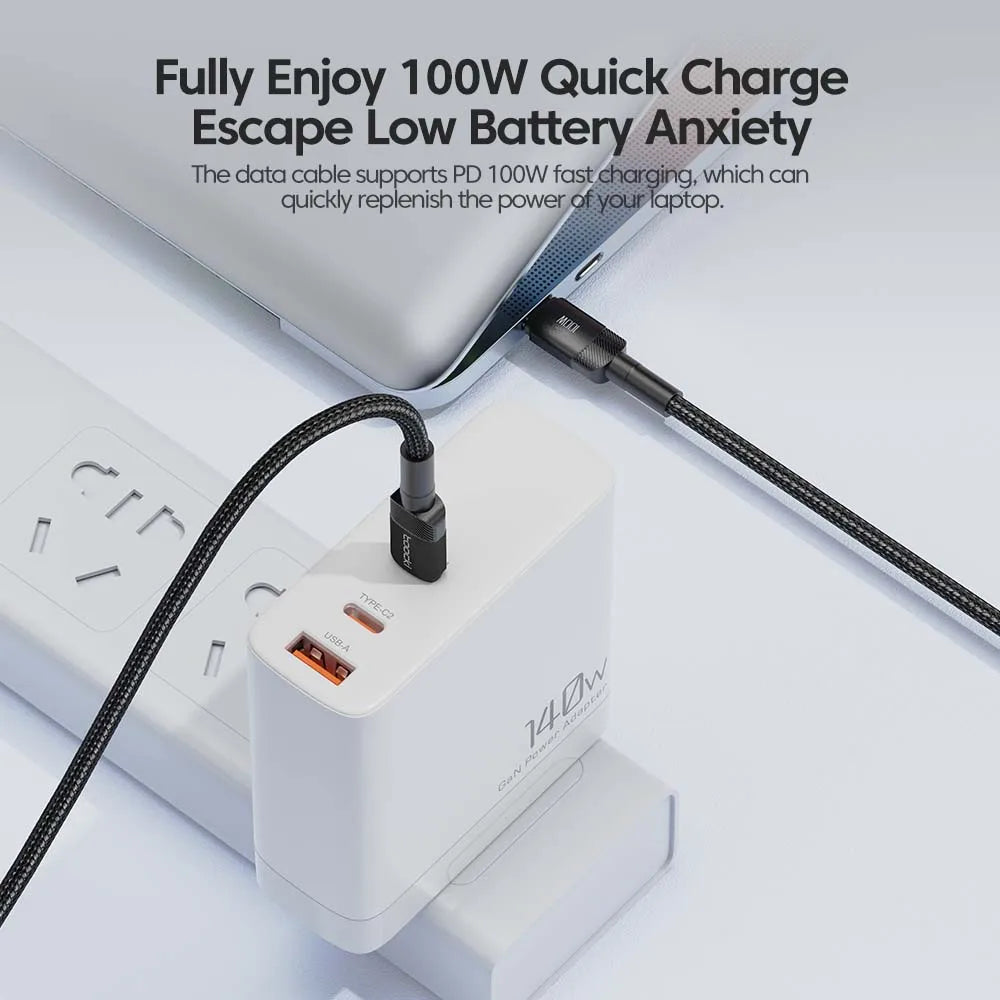 Toocki 100W Type C to USB C Cable PD 3.0 Quick Charge 4.0 Fast